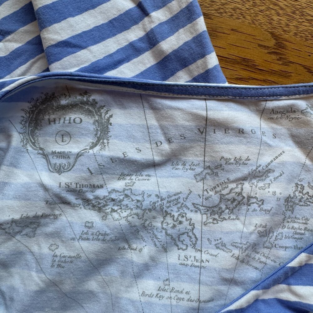 Hiho Striped Dress Nautical Blue White Size Large - Picture 6 of 8